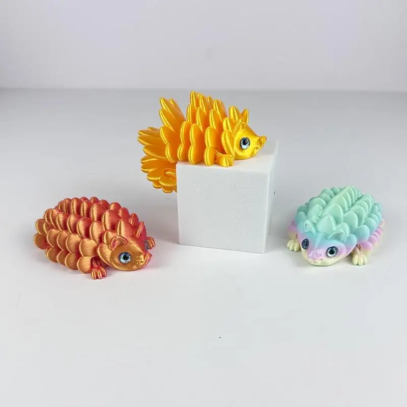 1 قطعة مفصلية لطيف حلية ثلاثية الأبعاد مطبوعة القنفذ تمثال تنوعا داخلي وخارجي مكتب منزلي ديكور تحصيل مخروط لعبة