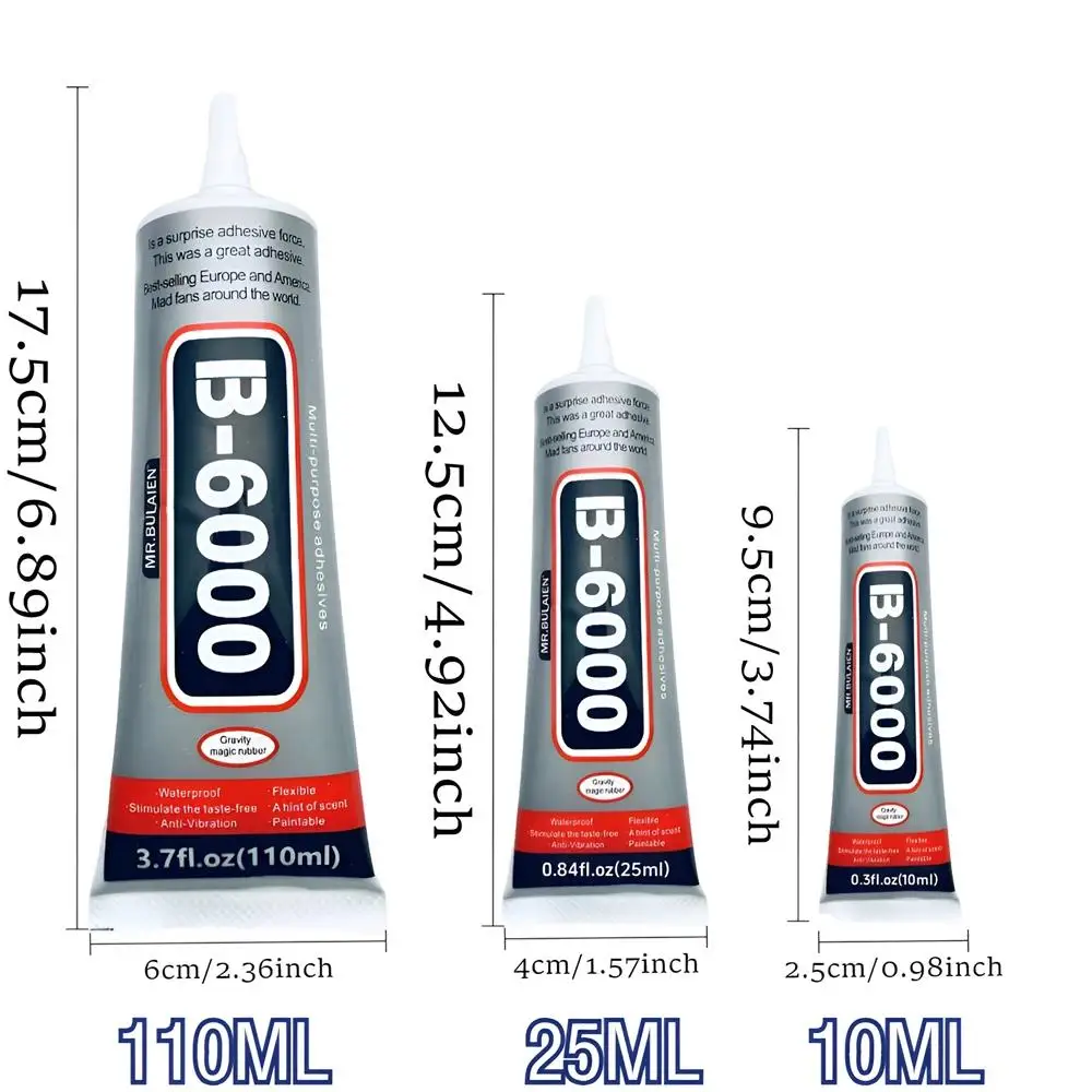 1pcs 15/25/110ML Bulaien B6000 Clear Contact Phone Repair Adhesive Multipurpose DIY Glue Precision Applicator Tip Upgrade B-6000 image 5