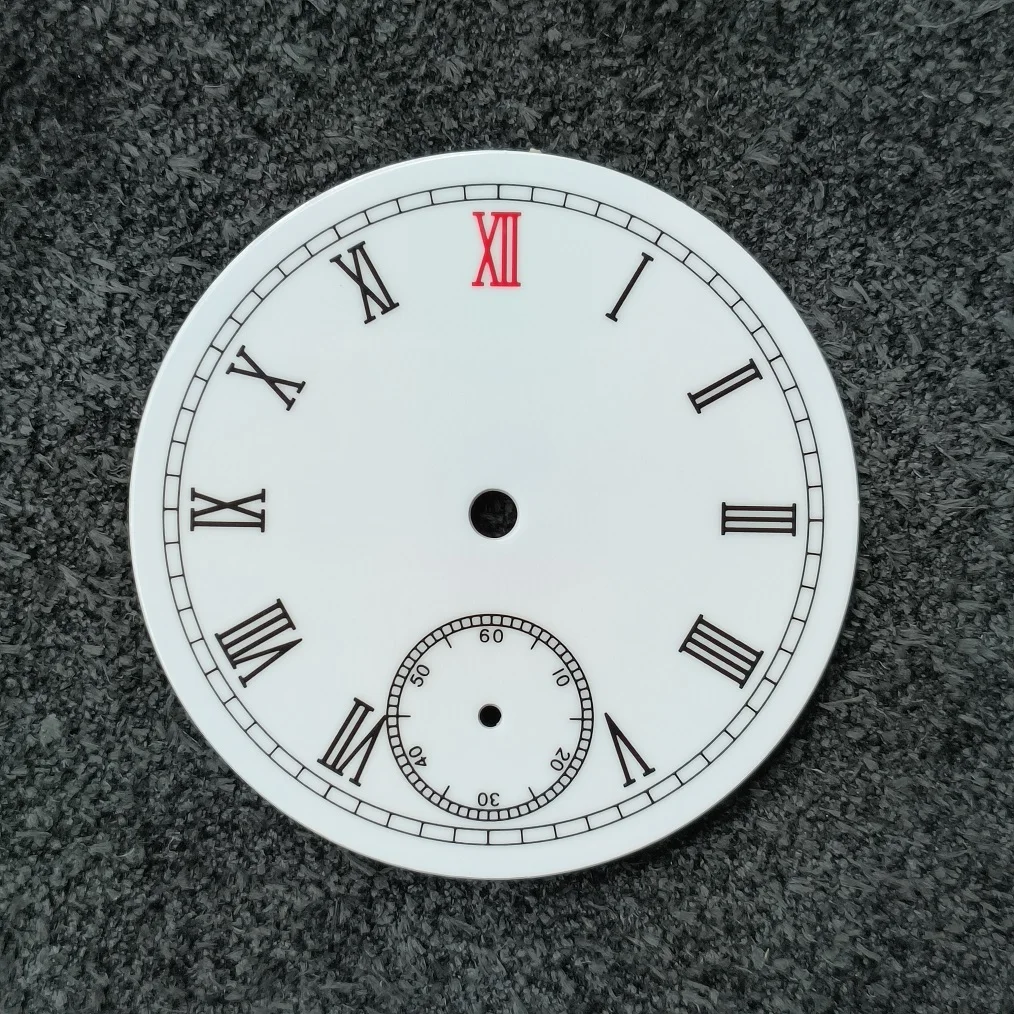 37mm White enamel dial Roman number thickness is 0.4mm second hand is at 6 o \'clock Suitable for ST3621 or ETA6498 movements