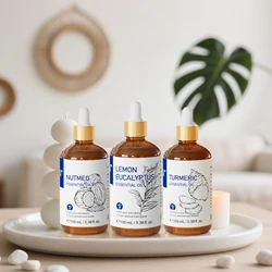 HIQILI-aceite esencial para difusor, humidificador, aromaterapia, fabricación de velas, masaje, menta, Sándalo, eucalipto y limón, 100ml