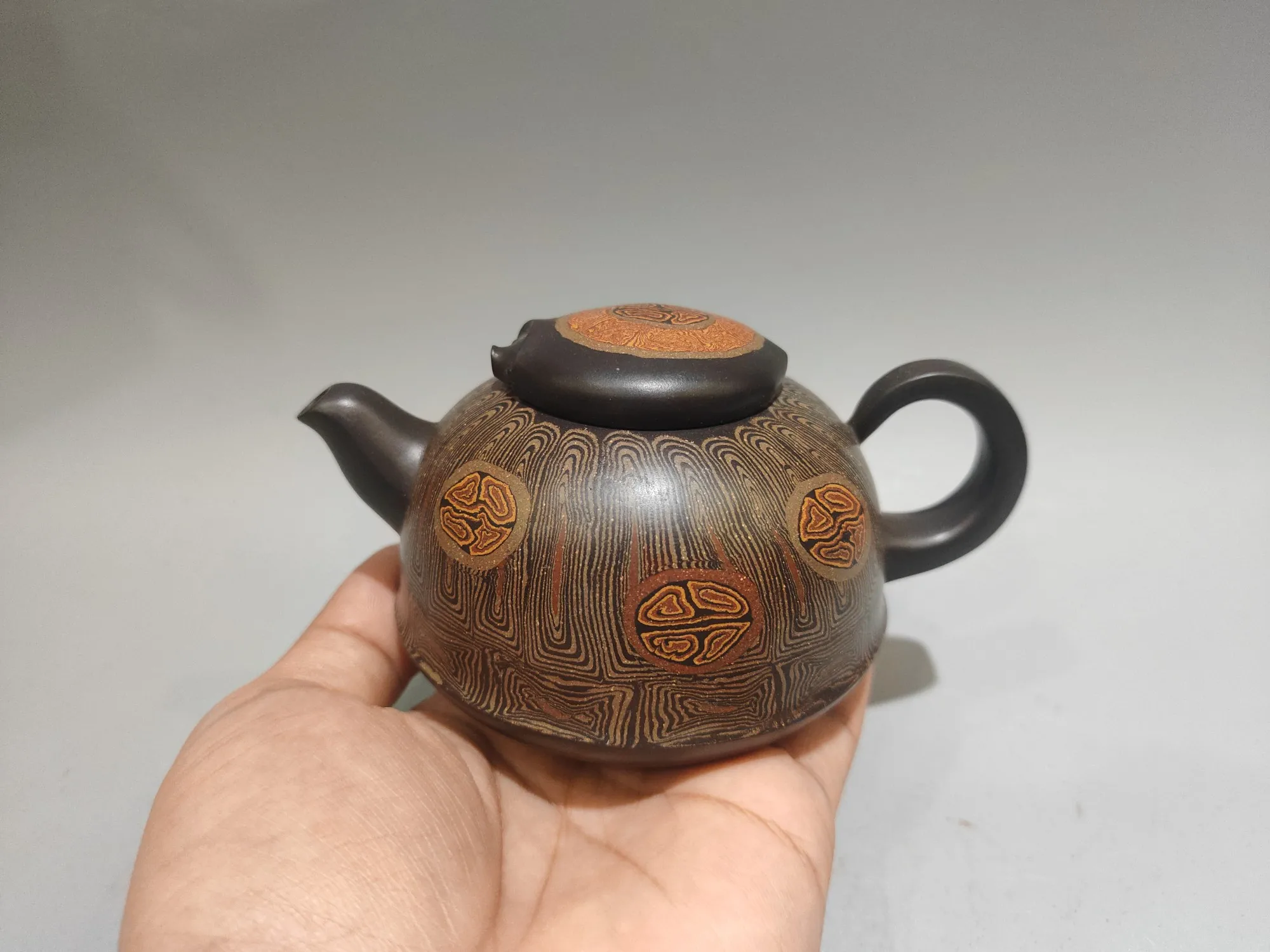 XizaYingxing Purple Clay Teapot Richest in the world Annual ring pattern Two tone teapot Wenfang Teapot Kettle