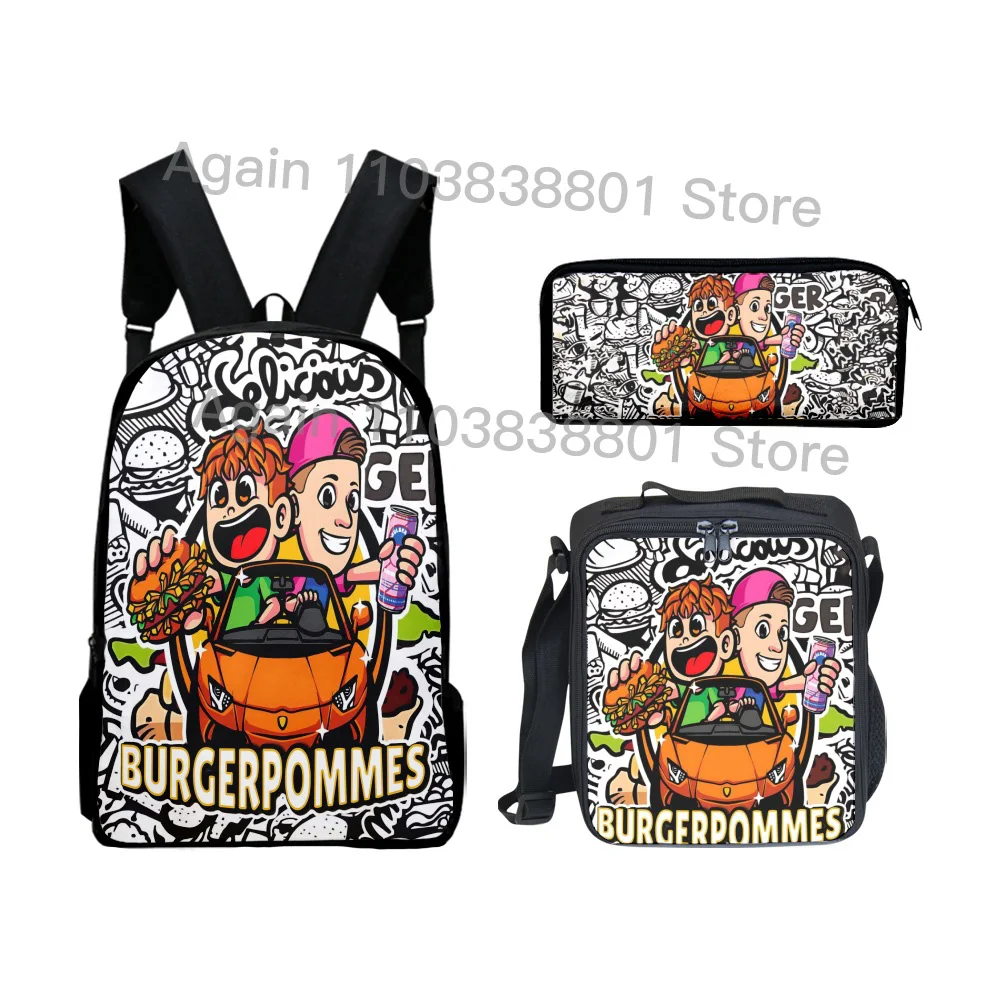 icrimax Merch  3pcs/Set School bag, lunch bag, pencil case school bags for girls school bags for boys men's children's backpack