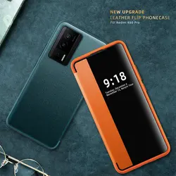 POCO F5 PRO 5G Luxury Skin Smooth Window View Leather Case Classic Flip Cover For XIAOMI POCO F5 PRO 5G Phone Funda Book Bags