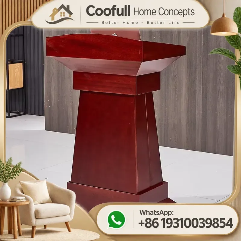 Modern Solid Wood Lectern Stand For Church School Hotel Educational Equipment Podium Rostrum Low Price