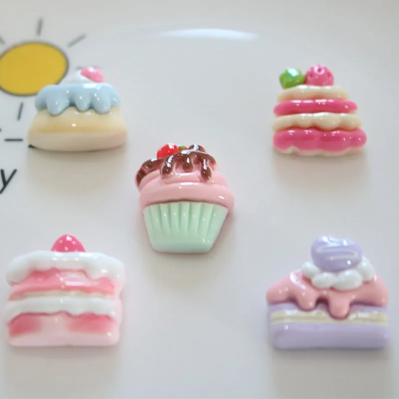 Mix 10PCS Resin Fake Cake Dessert Charms Flatback for DIY Fridge Magnet Hair Clip Craft Decor - view 4