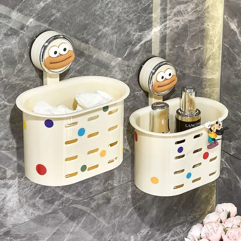 personnalisé. [Rangement de catégorie] déchets de salle de bain serviette de visage ventouse boîte de rangement lavabo mural divers cosmétiques Orga
