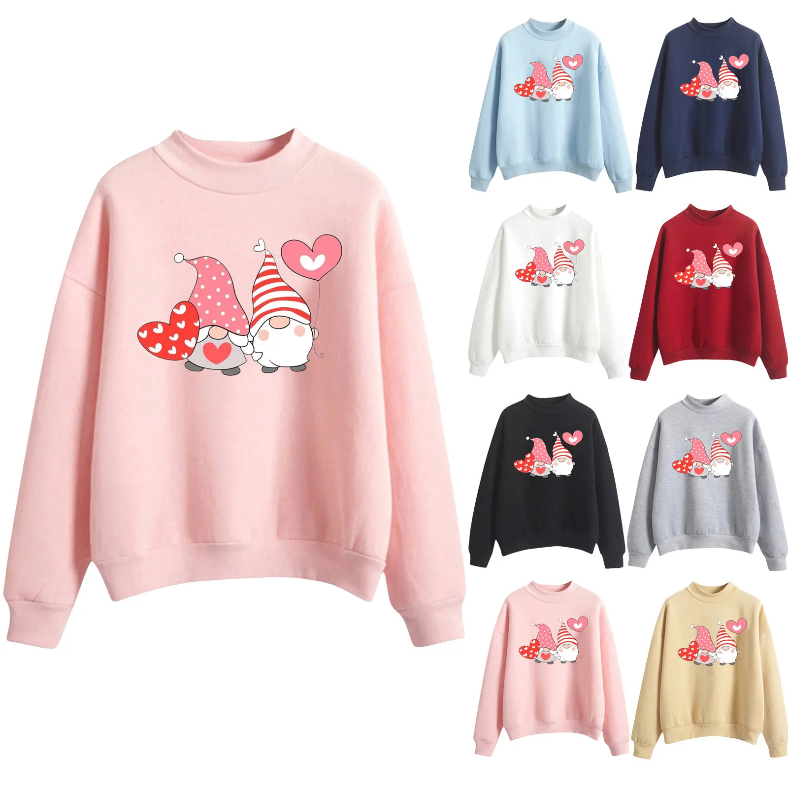 

Long Sleeve Shirt with Pocket Valentine's Day For Women Sweatshirt Patten Print Top Long Sleeved Sweatshirt Casual Casual Jacket