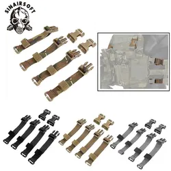 Tactical Chest Rig Adapter Kit Set MOLLE Strap With 1”Buckle Clips For R&C LBT Chest Rig AVS Plate Carrier Hunting Accessories