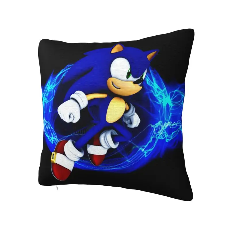 Custom Young S-Sonics  Gaming Square Pillow Case Decoration 3D Double-sided Printing The Hedgehog Cushion Cover for Living Room