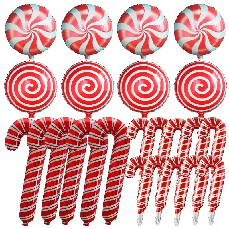 23 stücke Windmühle Cane Ball Aluminium Film Ballon Set Frohe Weihnachten Party Dekoration Ballon Kinder Geschenke Liefert Luft globos