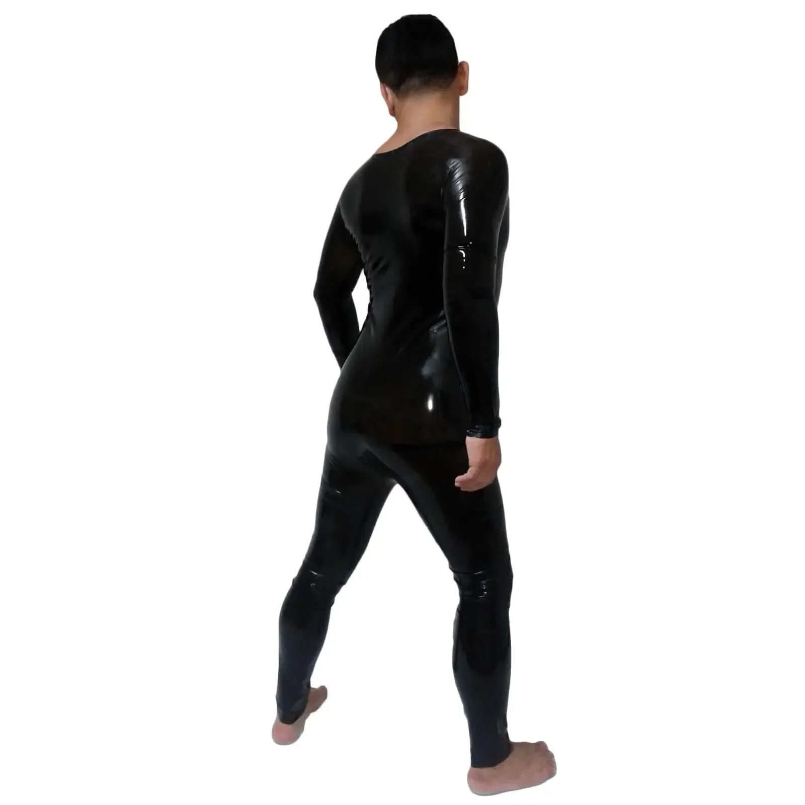 Brand New Latex Full Rubber Black Body Suit Catsuit  Cosplay Party S-XXL