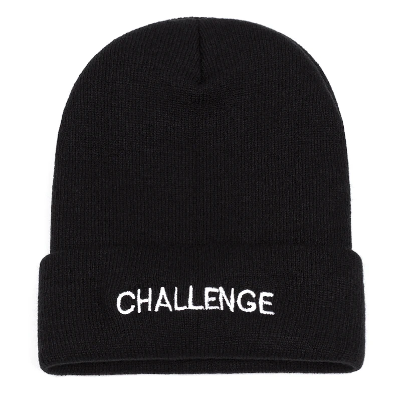 Knitted Hats Women Men Black Hat Embroidery Winter Caps Women For Ladies Knitted Thick Cap Chaopai Woolen Landlord Guapi Hat