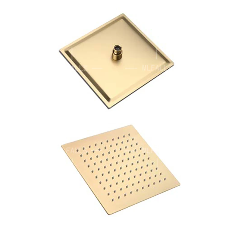 Pommeau de douche au plafond multifonctionnel, avec douche à main, Thermostat doré avec pulvérisation latérale, ensemble dissimulé, robinet de douche