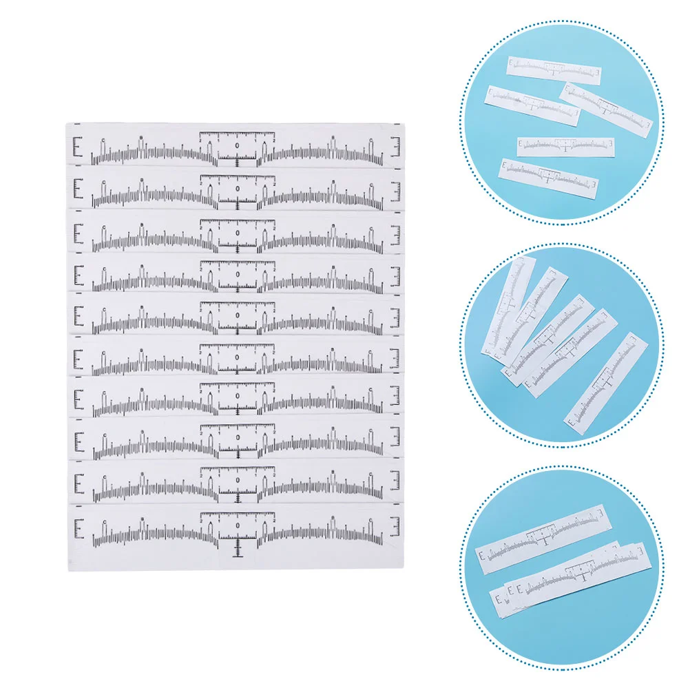 

130 шт. одноразовая линейка для татуировки бровей, трафарет для картографирования, клейкие наклейки для измерения формы, профессиональные трафареты, бумажный направляющий