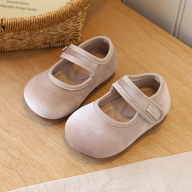 

Baby Princess Shoes Cute Round Toes Toddler Flat Shoes Soild Color Versatile 2026 Fashion Kids Casual Shoes Soft Sole Non-slip