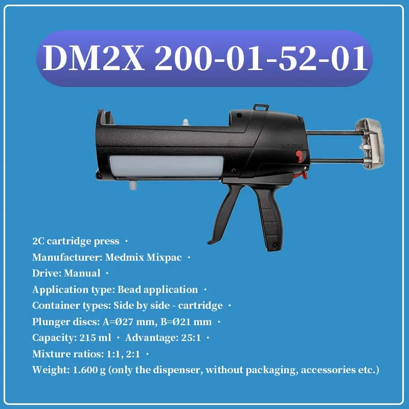 DM2X 200-01-52-01 Manual Cartridge Dispenser (Configurable for 1:1, 2:1 ratios)