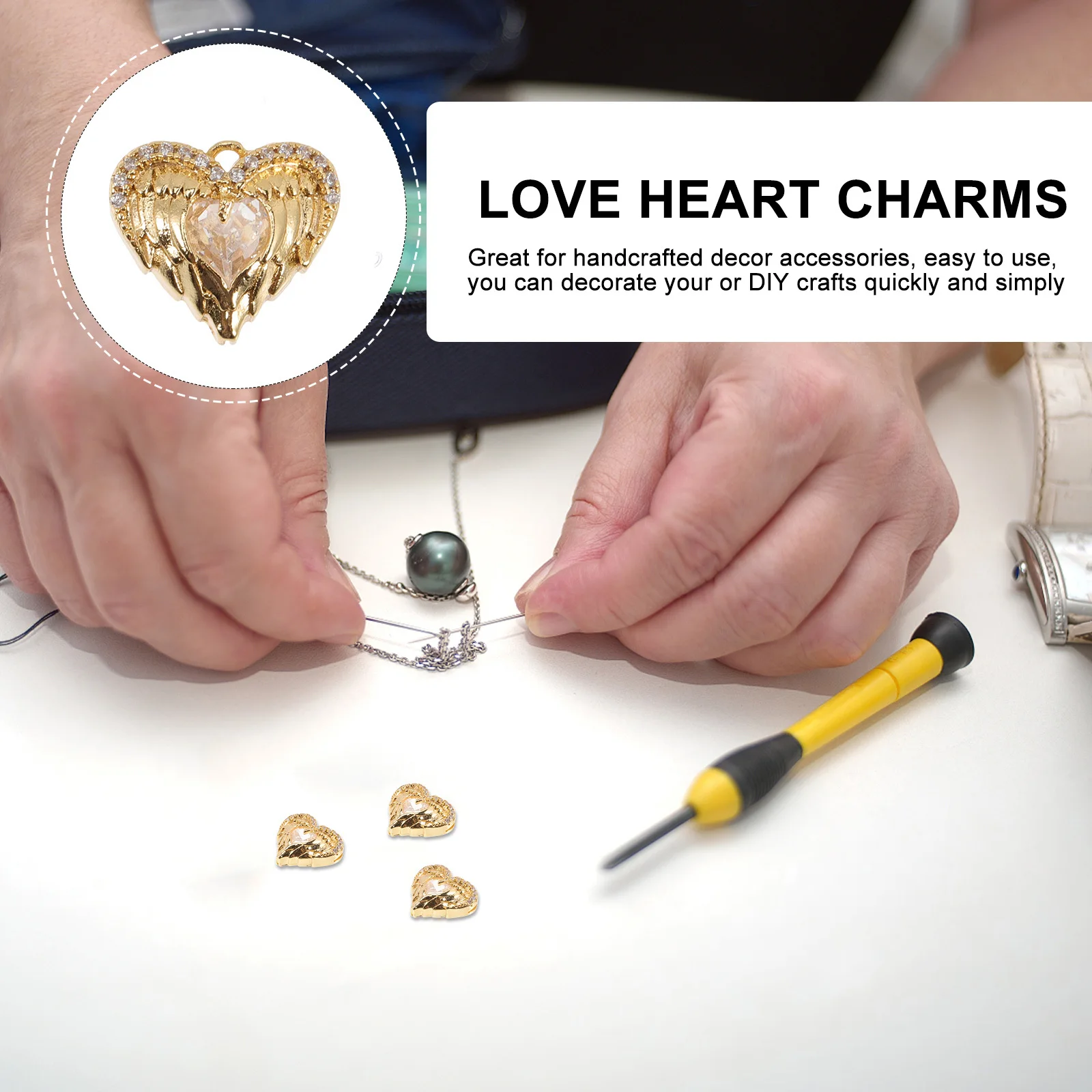 

3 шт., аксессуары для изготовления ювелирных изделий, подвески в форме сердца, прочная медь, ожерелье «сделай сам», браслет, брелок, серьги, ножные браслеты, мобильный телефон