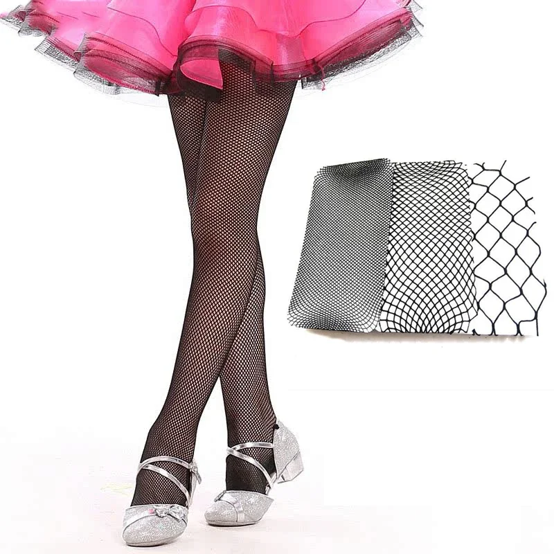 New Baby Girls Fishnet Tights Mesh Stockings Kids Girls Children Black White Net Grid Dancing Pantyhose with Jeans Tights