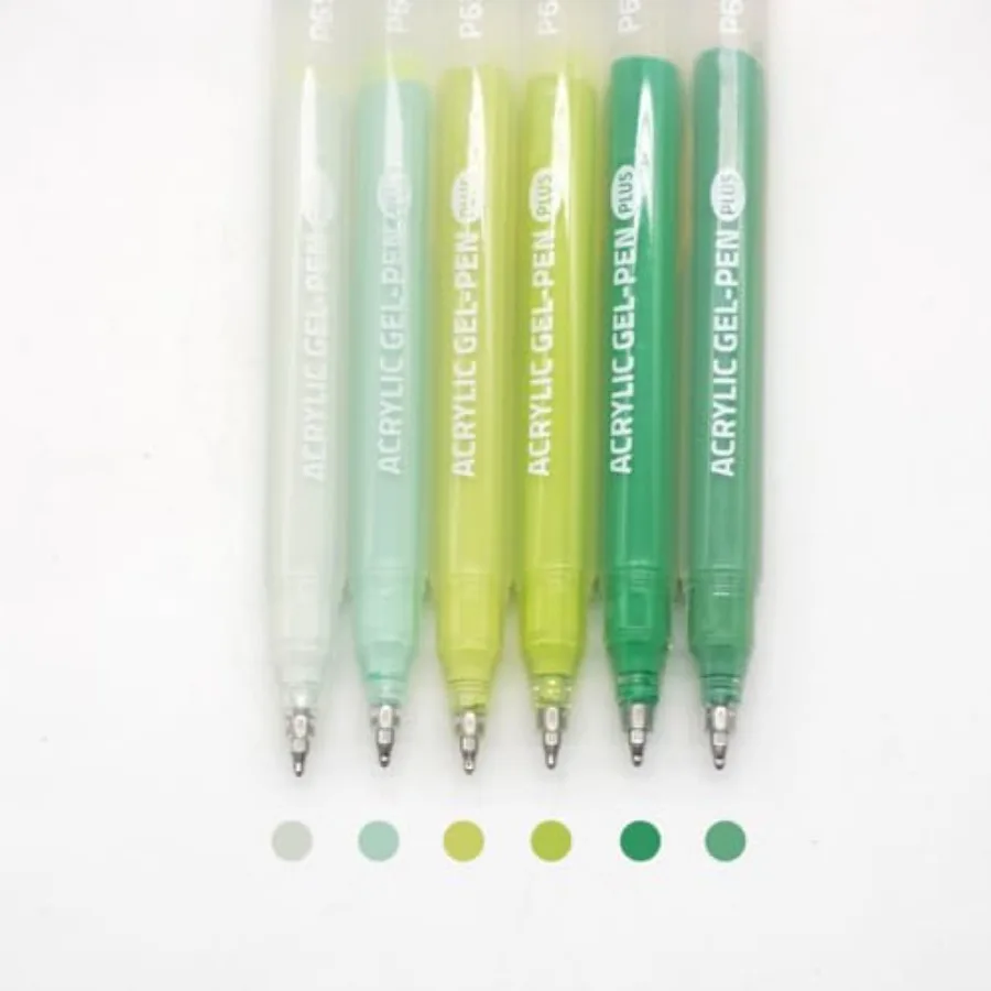 

Acrylic Gel Pens for Coloring Books, Quick Dry 6 Pcs 1.0mm Fine Point Gel Marker Pen for Drawing, Journaling Art