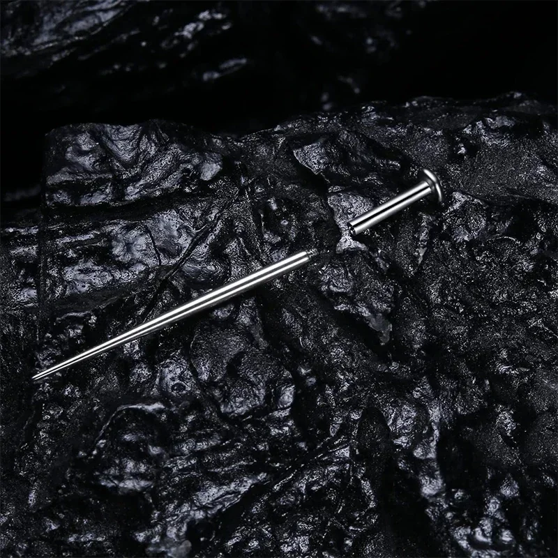 10pcs Insertion Pin Taper Thread Pin Labret Barbell Ear Lip Nose Piercing Taper Earrings Surgical Steel Piercing Connect Tool