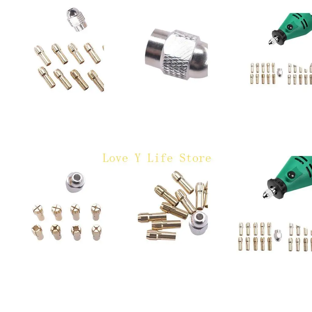 L74C 11pcs Power Tool Mini Drill Brass Collet Chuck For Rotary Tool Accessories Machine Polishing Engraver Electrics