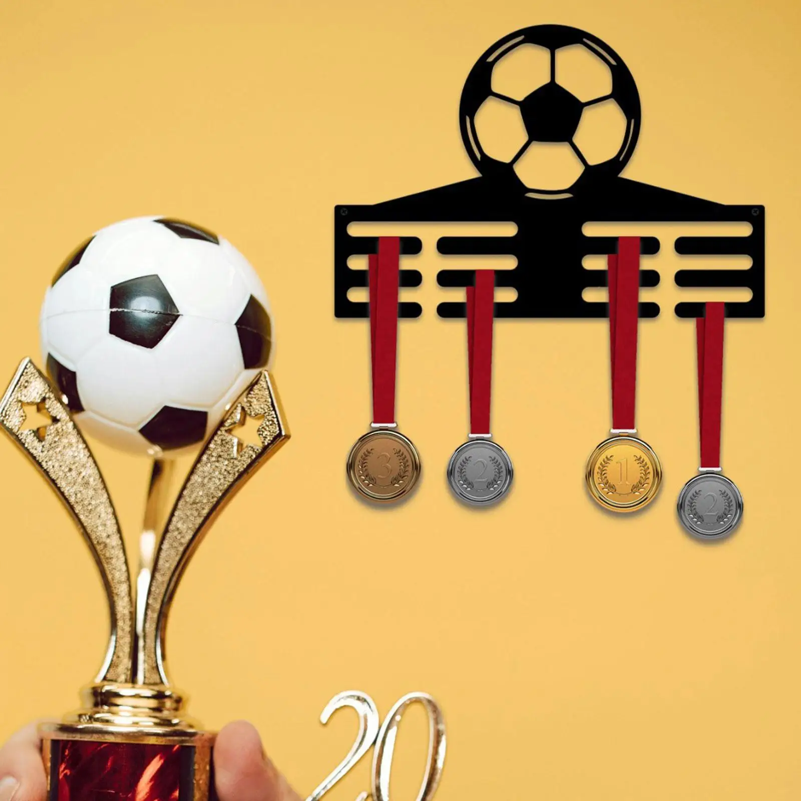 Cintre d'affichage de médailles, support de médaille robuste et facile à utiliser, support organisateur en fer robuste pour les rubans à domicile, les amateurs de sport