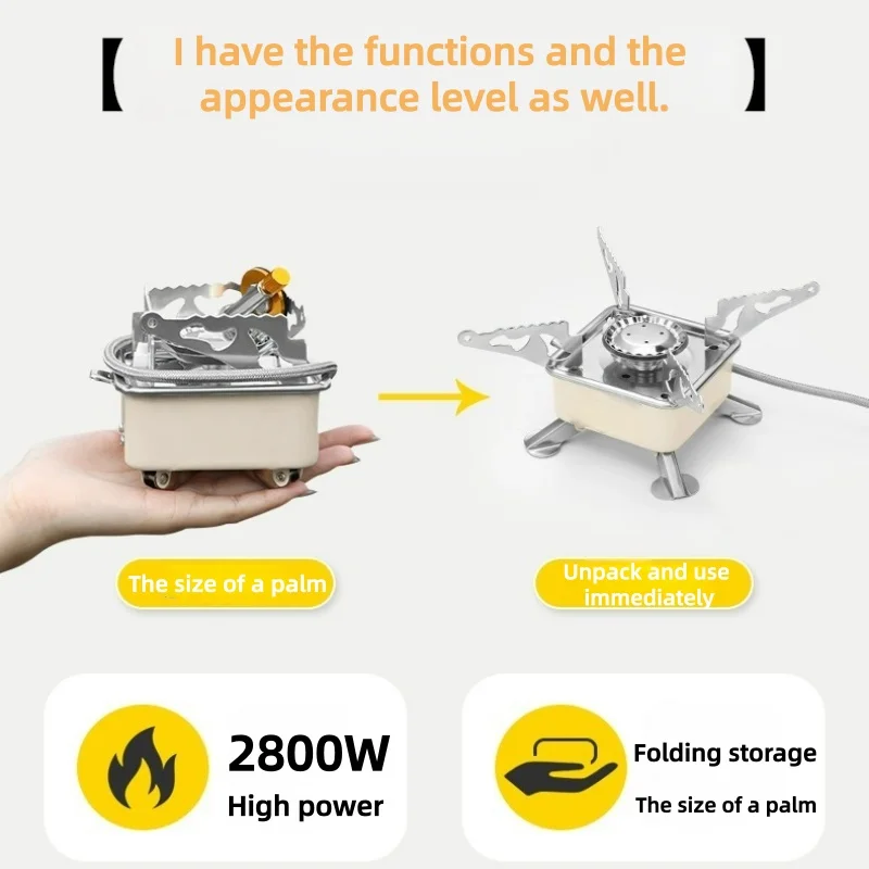 Outdoor Windproof mini Cartridge Stove, Portable Cartridge Stove, Picnic Stove, Folding Lotus-Shaped Small Stove for Hiking - view 5