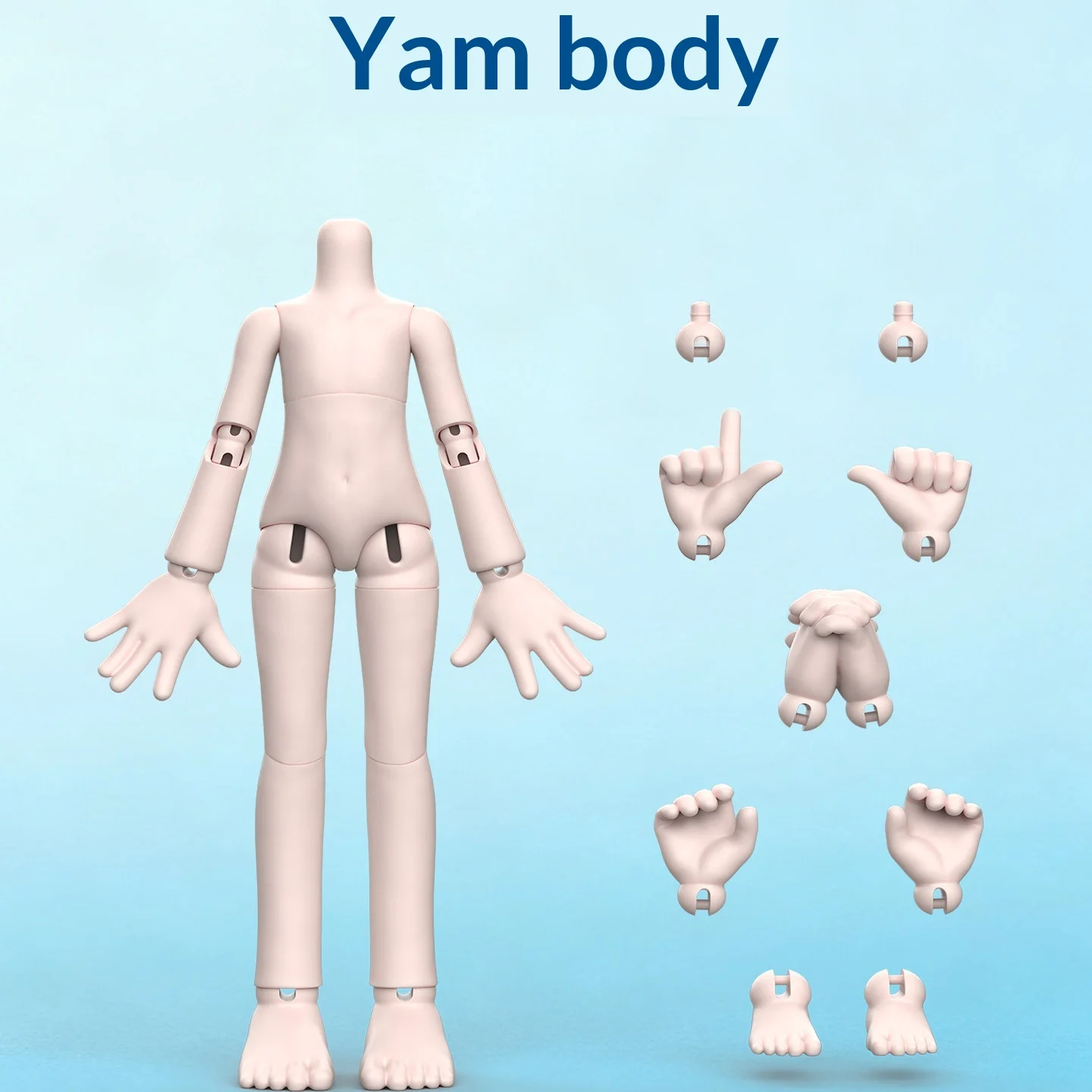 1/12 Chubby BJD Doll Body 13cm Replacement Body Cute Rounded Shape With Large Hands Feet For OB11 GSC Head BJD Dolls Accessories