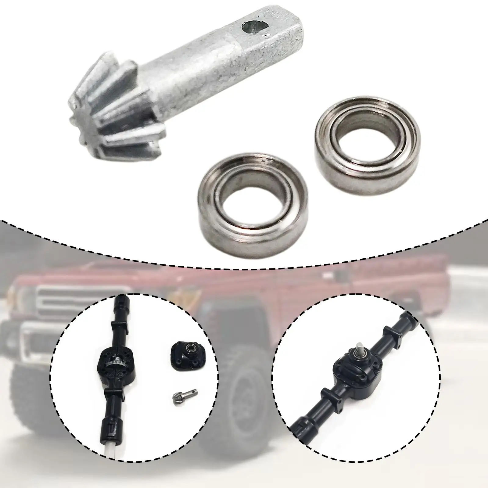 Axle Bevel Gear and Bearings Easy to Install Spare Parts 1/12 RC Car Parts Remote Control Car Accessories for MN99S2 MN82 MN78