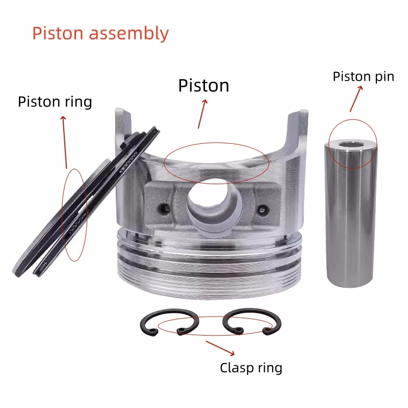 PISTON ASSEMBLY FIT SINGLE CYLINDER AIR-COOLED DIESEL ENGINE KM170F 173F 178F 186F 188F 190F 192F PISTON ASSEMBLY