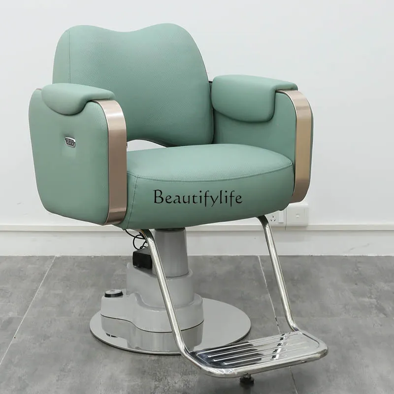 

Wireless electric lift hairdressing chair Back massage with ventilated hairdressing chair