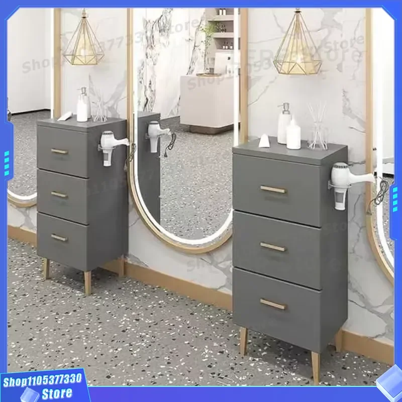 Modern Black White Wood Salon Trolley Multi Layer Rolling Cart With Silent Wheels Beauty Shop Tool Storage Cabinet Locker