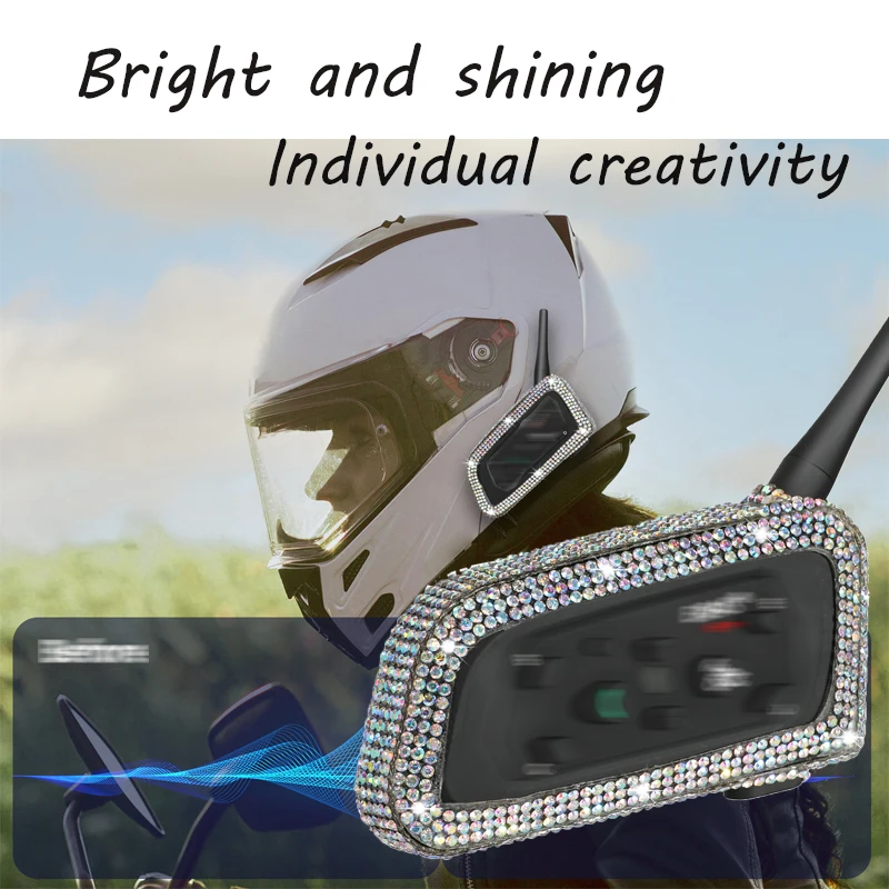 Motorcycle helmet Bluetooth intercom crystal rhinestone sticker For EJEAS V6 PRO/V4 Plus/V7 Special sticker for cool riding