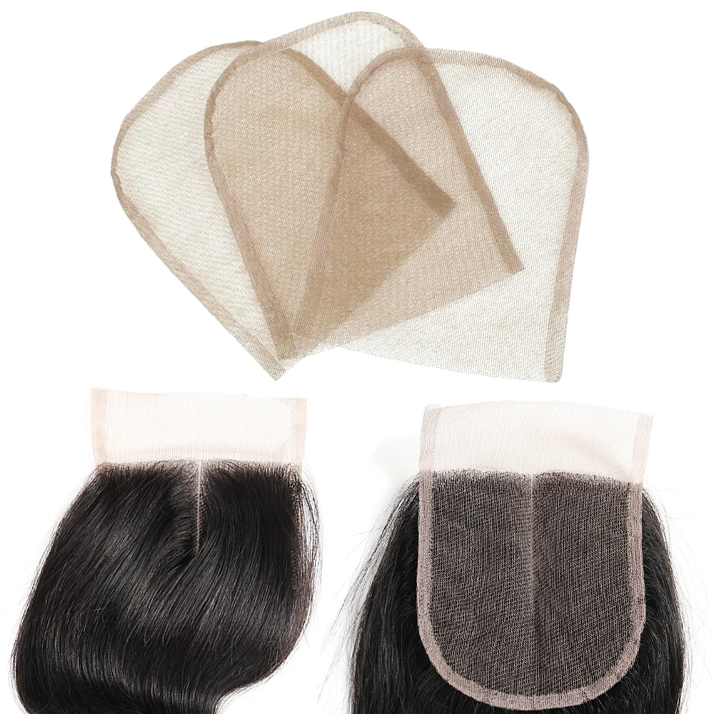 3PCS Swiss Lace Net Material Lace Frontal Closure Base 13x4inch Transparent Color Wig Caps for Making Frontal Closure