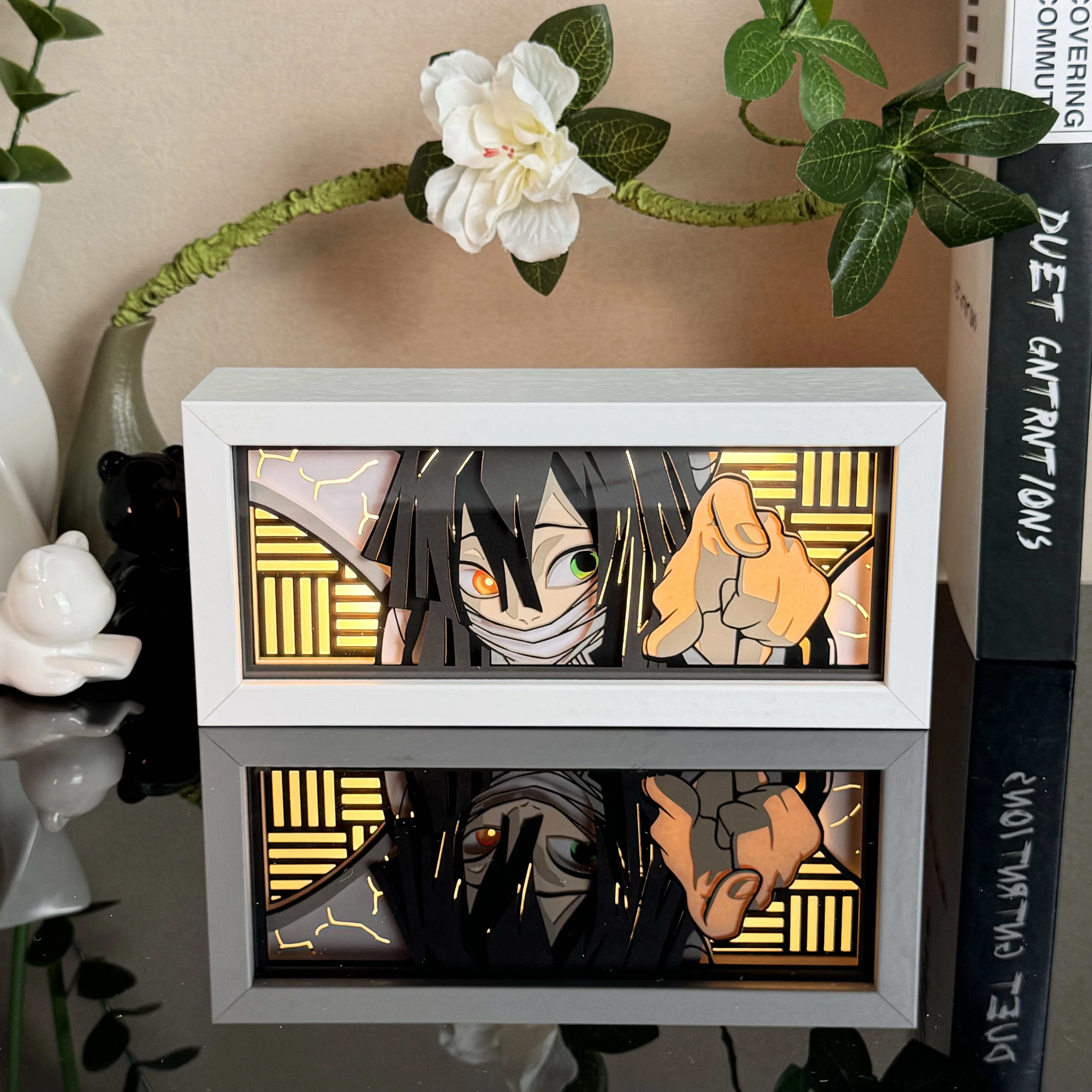 Led Multicolored  Anime Light Box For Bedroom Decoration Paper Cut Shadow Box Birthday Gift Bedside Night Lamp Gifts