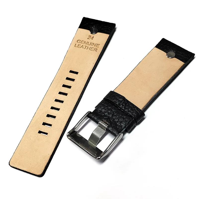 22mm 24mm 26mm 28mm 30mm 32mm High Quality Lychee-patterned Cowhide Leather Watch Strap for Universal Watch Bracelet Accessories