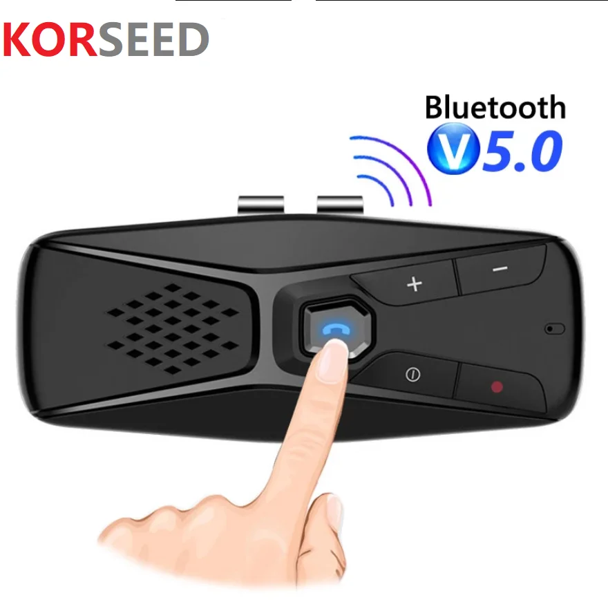 

Korseed Sun Visor Wireless Bluetooth 5.0 Car Handsfree Speakerphone Car Kit Wireless with Microphone Auto Power On / Connect