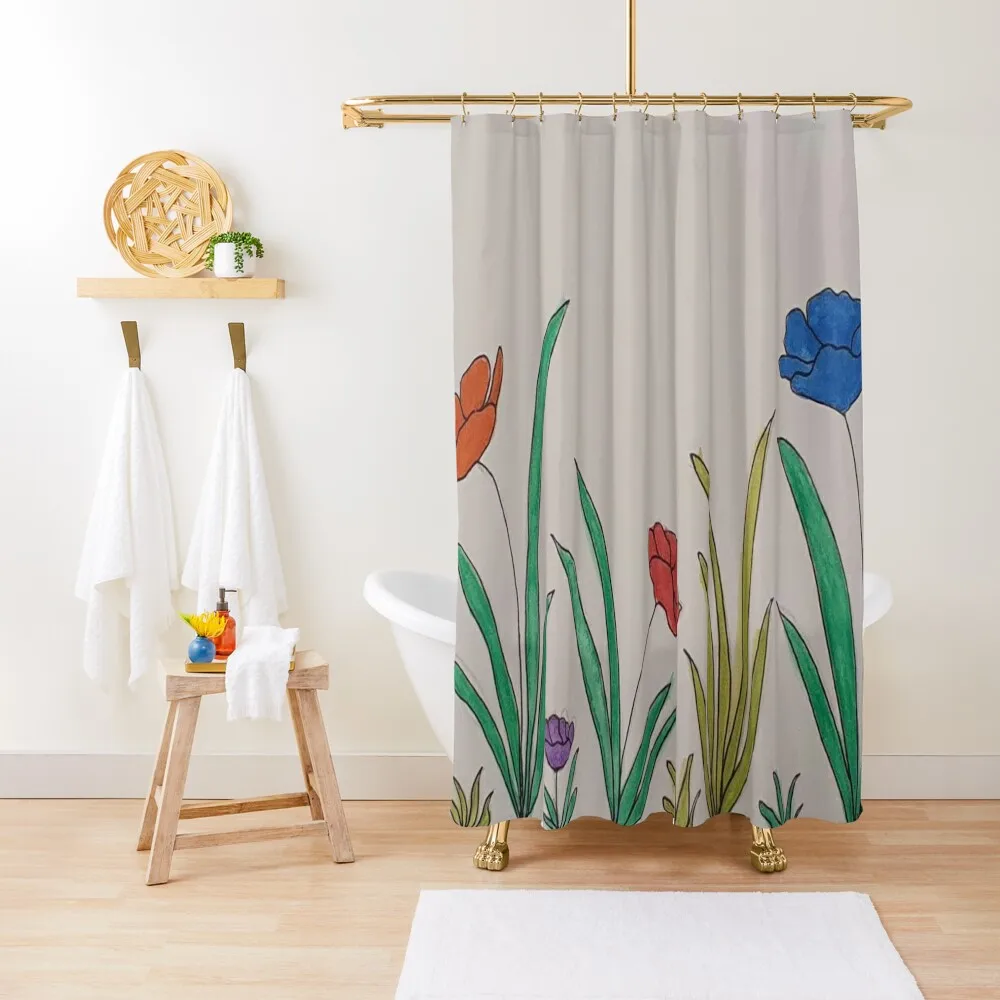 

The Flower Field Shower Curtain Cover For The Bathroom Modern Bathroom Accessories Curtain