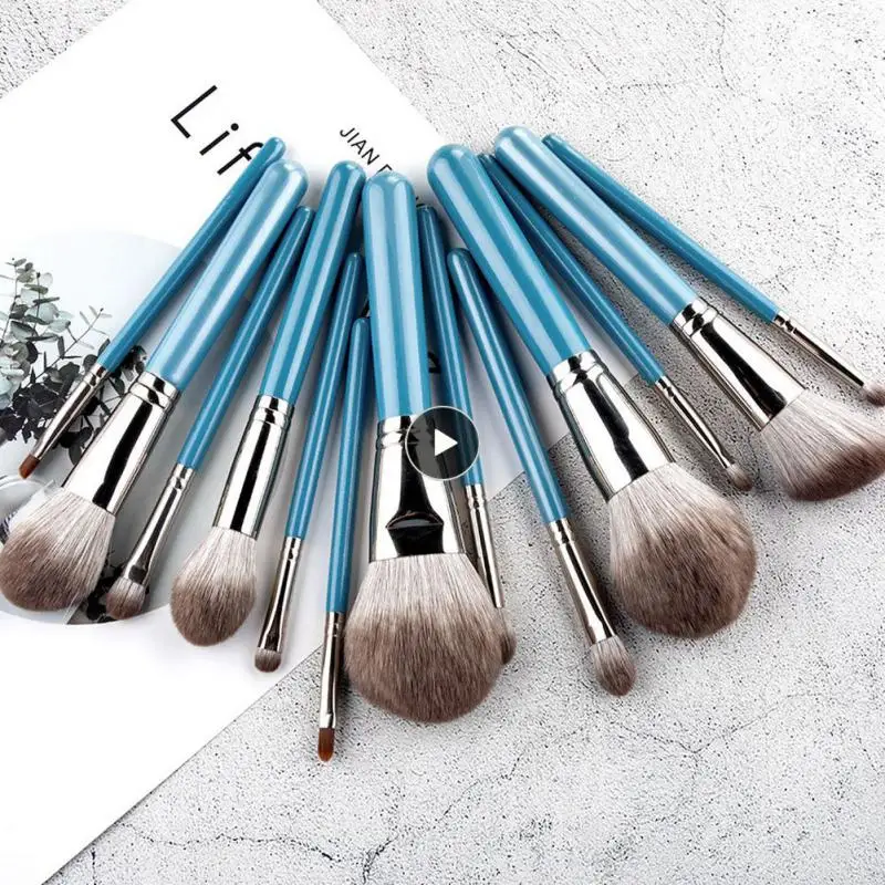 

Makeup Brush Set The Iris Series High Quality Synthetic Hair Blue Brushes Powder Blush Foundation Eyeshadow Beauty Tools