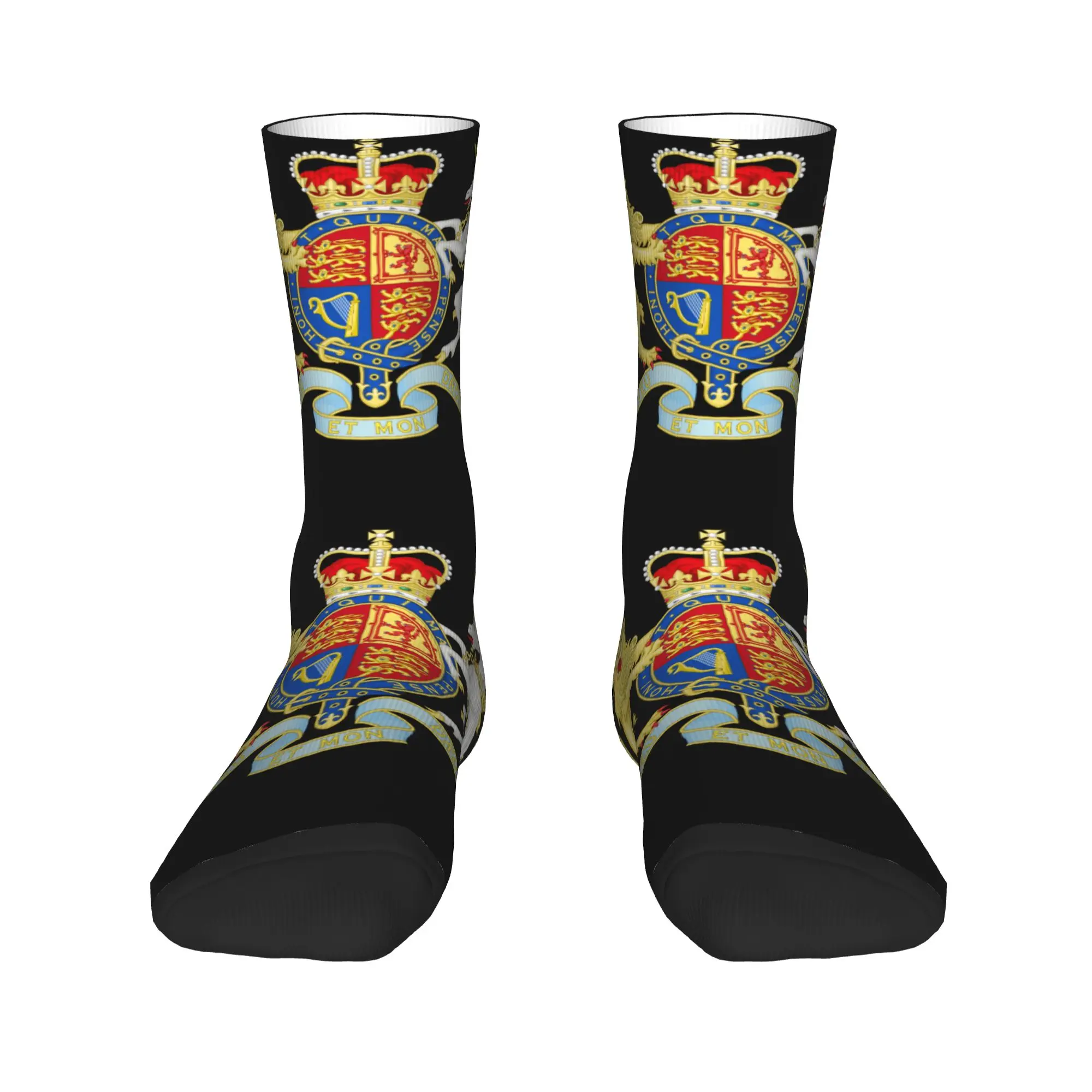 

Fashion Mens Royal Coat Of Arms Of The United Kingdom Dress Socks Unisex Comfortable Warm 3D Print Crew Socks