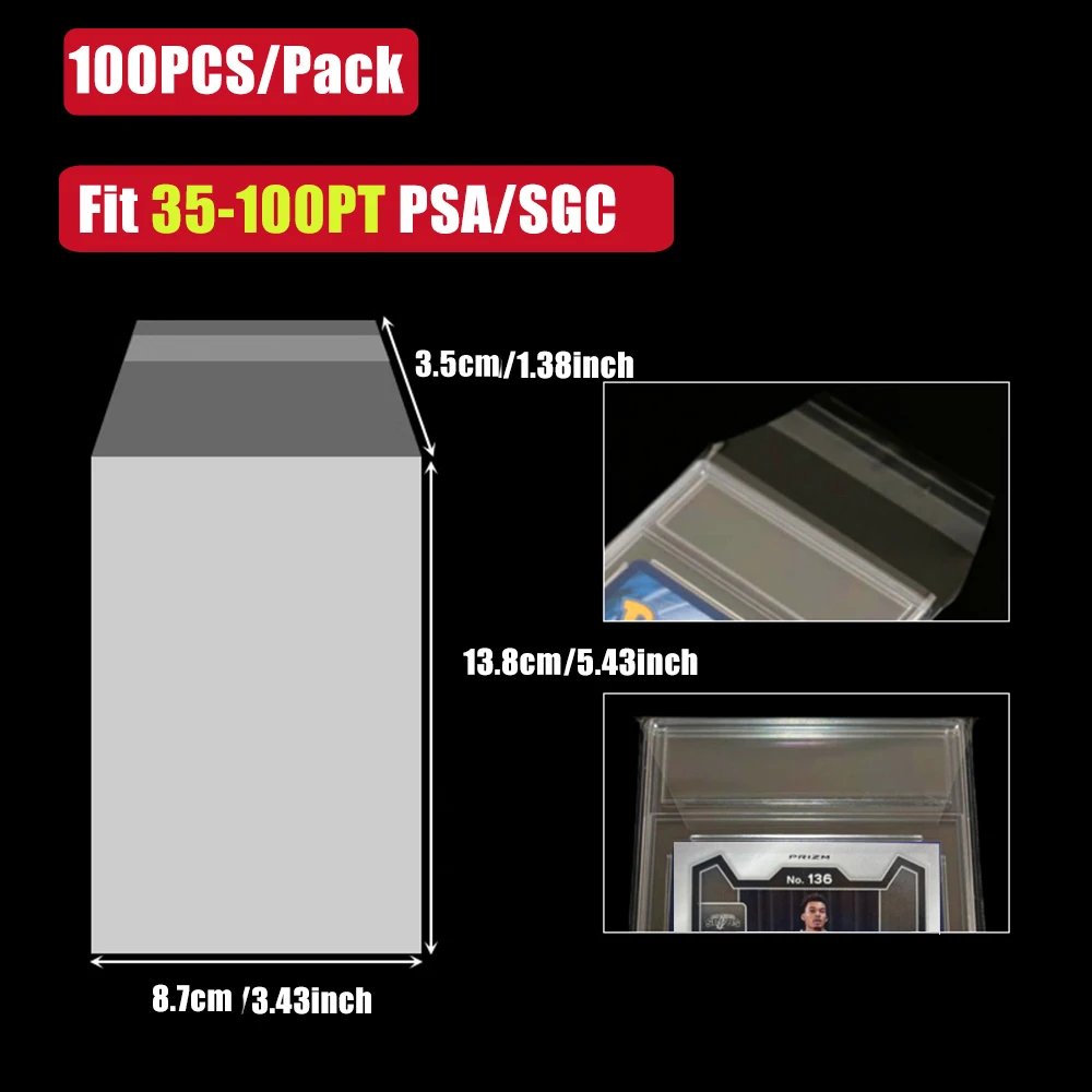 Sammelkartenhüllen für PSA BGS Graded Card, transparente Kunststoff-Schutzhüllen für Kartenhalter, 35PT-180PT Standardkarte und PTCG – Detail 4
