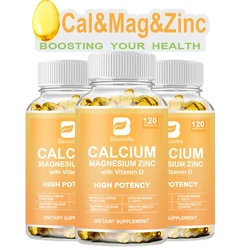 BEWORTHS Calcium Magnesium Zinc Capsule Vitamin D3 Support Immune ,Bone,Teeth, Nervous System & Muscle Health Non-GMO,Vega