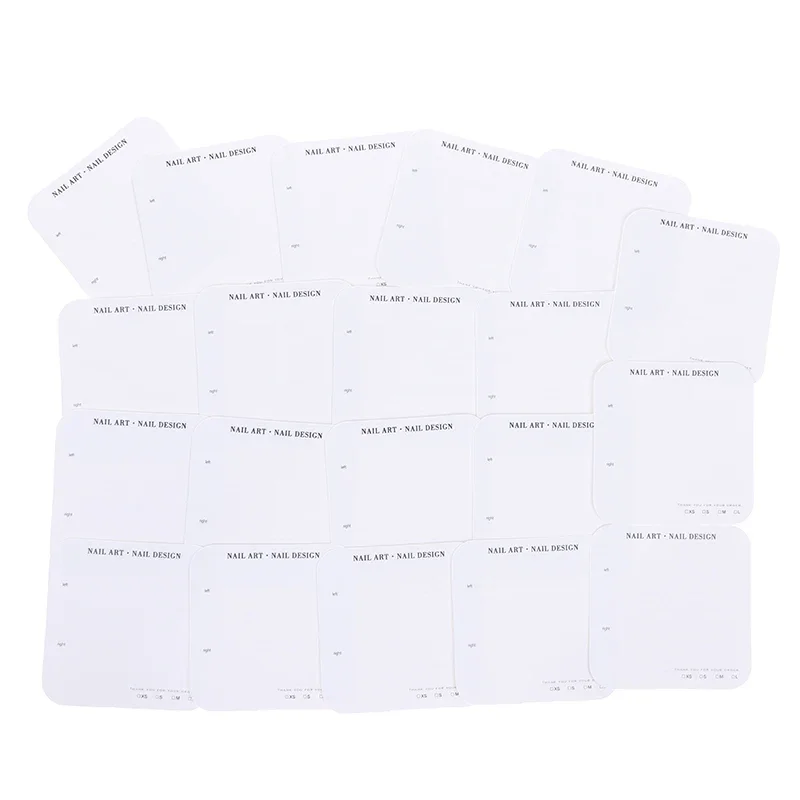 20 Sheets Nail Packaging Cards Press-On Nail Display Handmade False Nail Design Swatch Show Card Manicure Sample Display Salon