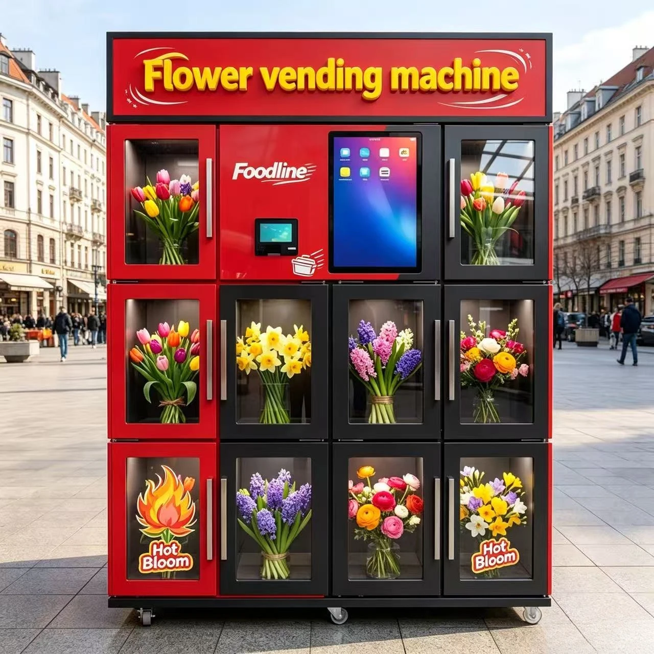 Mini Multi-grid Flower Vending Machine Small Refrigerated Floral Locker Self-service Bouquet Vending Kiosk For Florist Startup