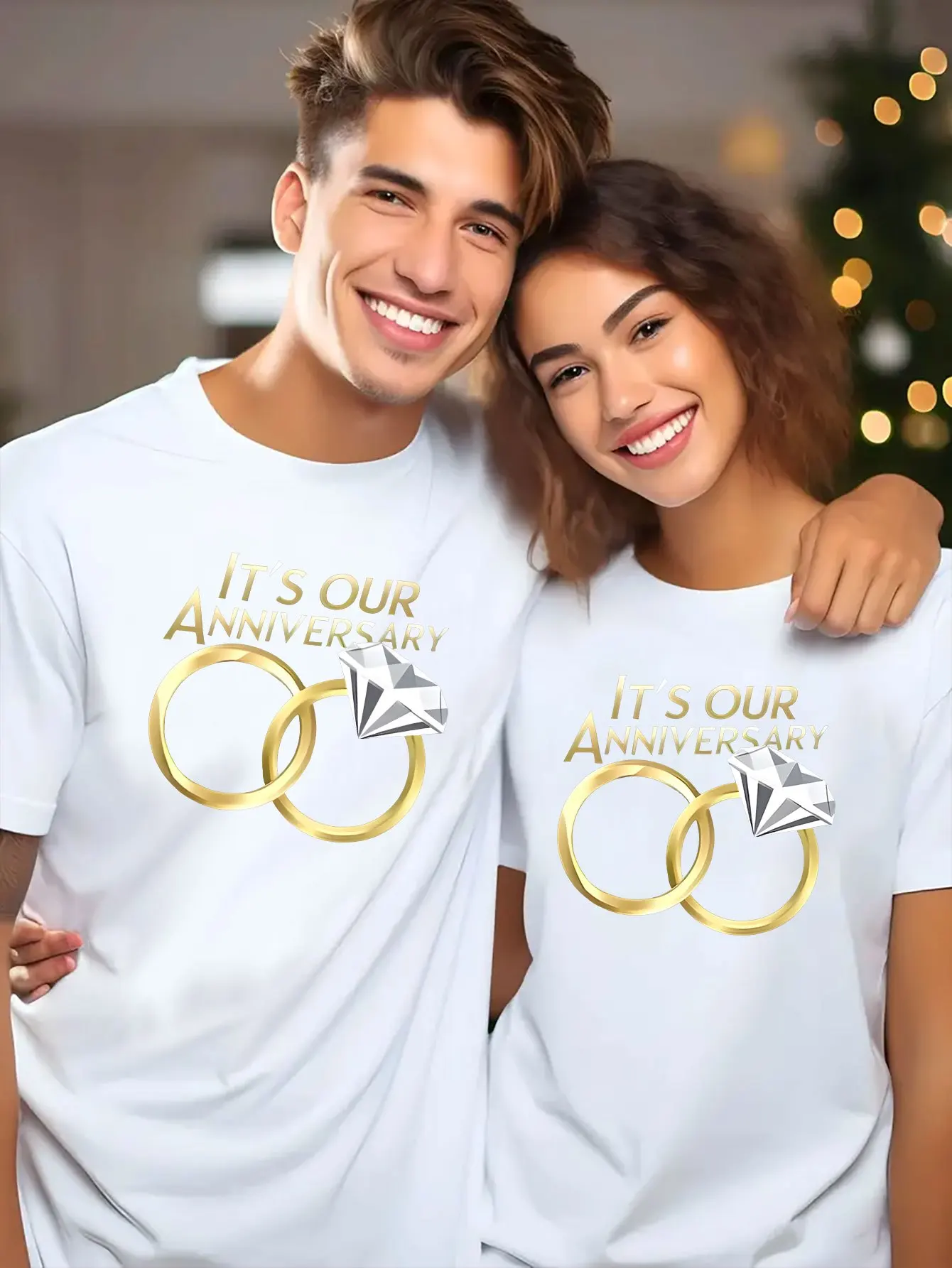 تي شيرت تريند للأزواج في عيد الحب - "هذا يوم الذكرى السنوية لدينا"، هدية مثالية للعروسين والأزواج. #2