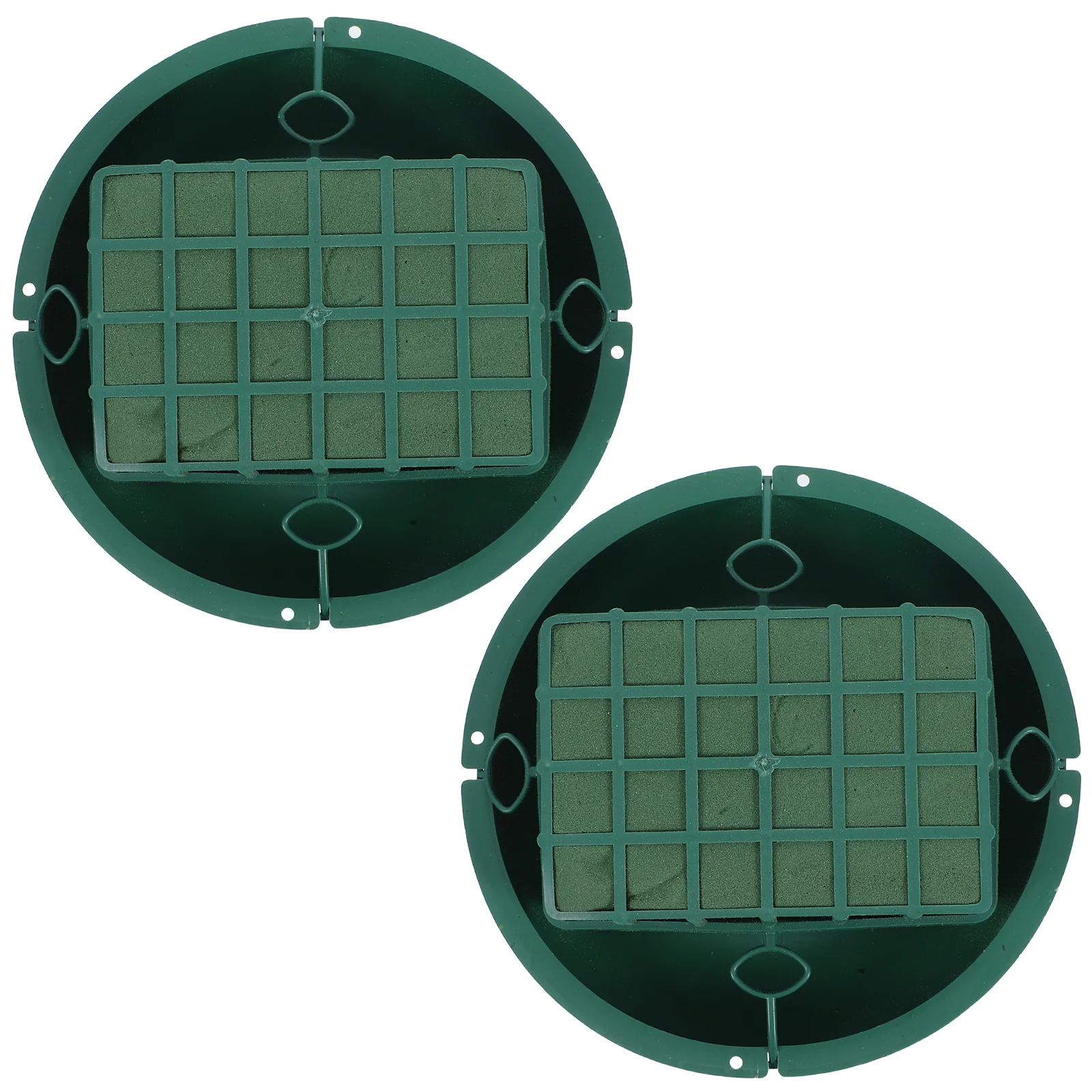 

2pcs Green Floral Foam Rounds In Bowls For Flower Arrangement Diy Wedding Aisle Home Garden Decor Floral Mud Holder Planter Pot