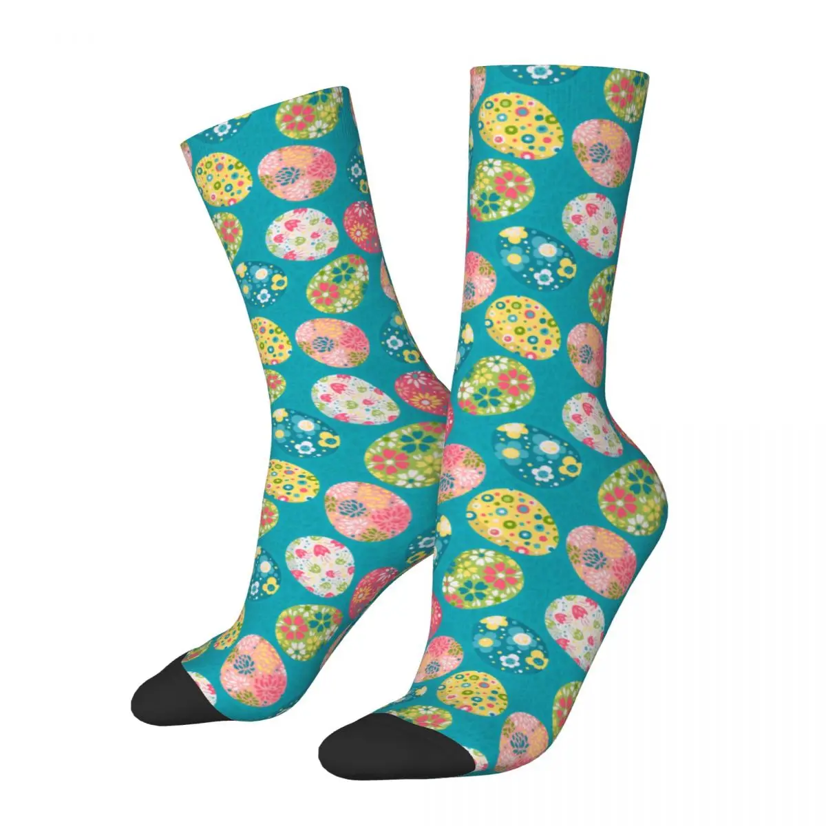 Easter Day Stockings Couple Floral Eggs Print Socks High Quality Fashion Socks Autumn Climbing Non-Slip Printed Socks Gift