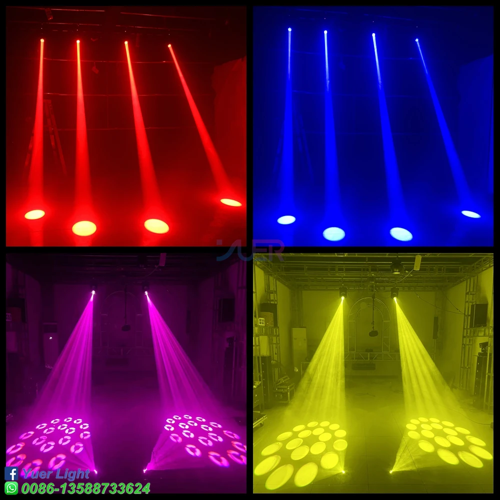 Imagem -06 - Hexagonal Led Spot Light com Anel Cabeça em Movimento 18 Prisma Rotativo Gobo Spotlight dj Disco Party Bar de Casamento 200w Pcs