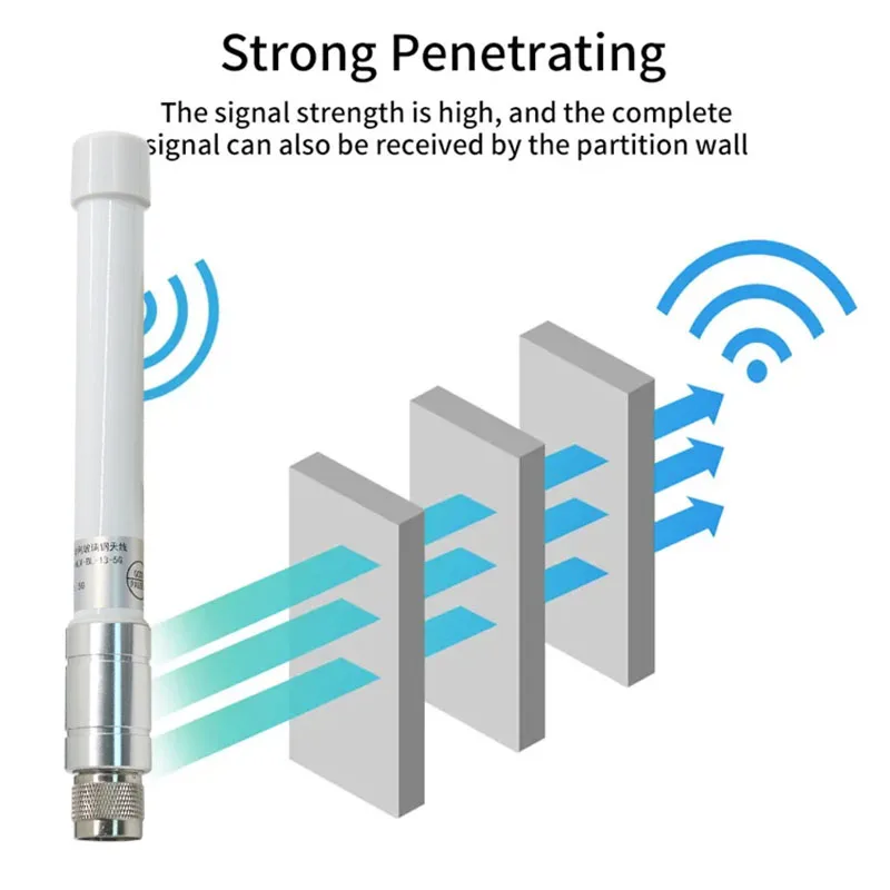 Amplificador de punto de acceso de helio para exteriores, antena FRP de banda completa 5G, 4G, LTE, 3G, GSM, 600 ~ 6000Mhz, 8dbi, Omni, WiFi, fibra