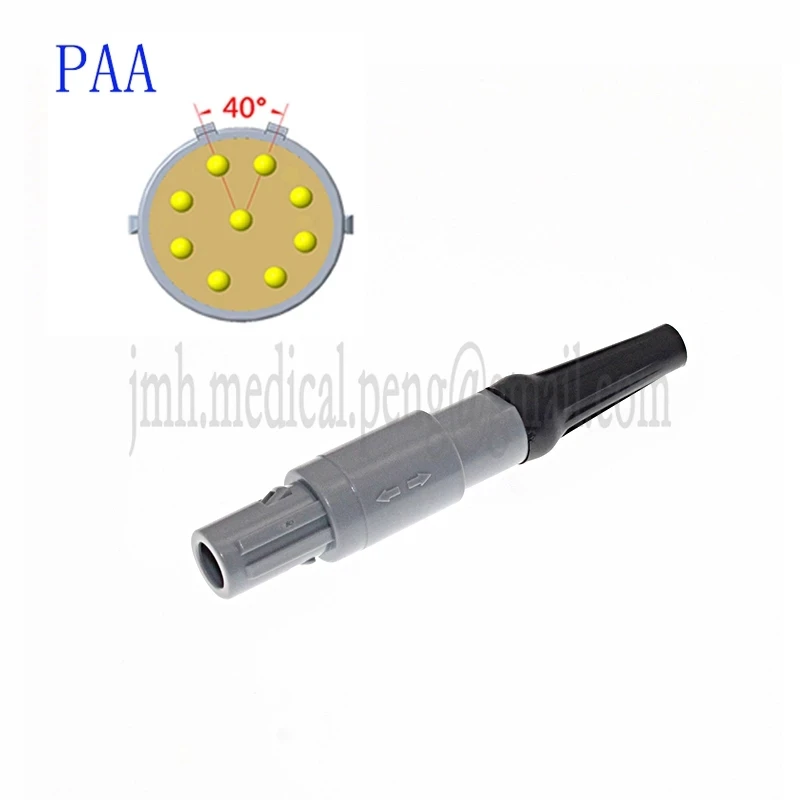 PAA 1P 40 Degree 2 Keyings 2 3 4 5 6 7 8 9 10 12 14Pin Push-pull Self-locking Medical Plastic Plug Connector With Bending Relief